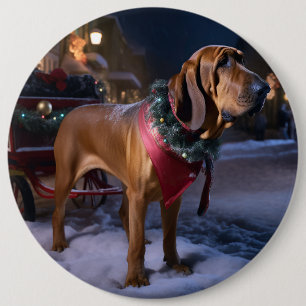 Bloodhound Christmas Festive Season 6 Inch Round Button