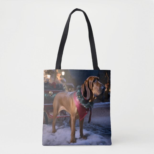 Bloodhound Christmas Festive Season Tote Bag (Front)