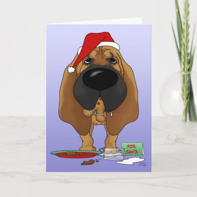 Bloodhound Christmas Holiday Card (Front)