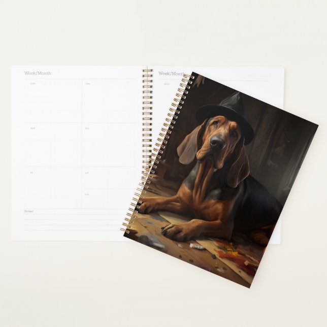 Bloodhound Citrouilles Halloween effrayant (Devant avec enveloppe)