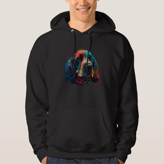 Bloodhound Colorful Pop Splash Tie Dye Hoodie (Front)