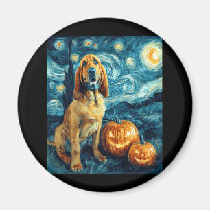 Bloodhound Cute Dog Halloween Jack O Lantern Pumpk Magnet