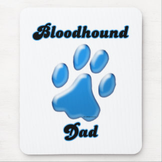 Bloodhound Dad Blue Pawprint Mouse Pad