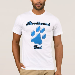 Bloodhound Dad Blue Pawprint T-Shirt