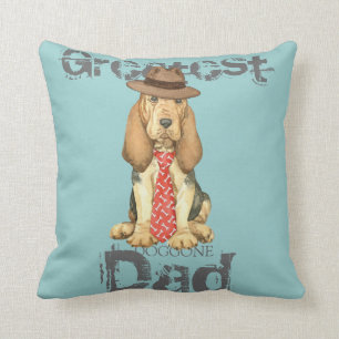 Bloodhound Dad Throw Pillow