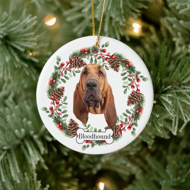 Bloodhound dog Ceramic Ornament (Tree)