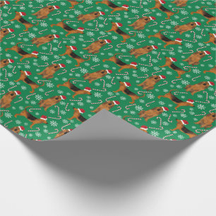 Bloodhound Dog Christmas holiday Wrapping Paper