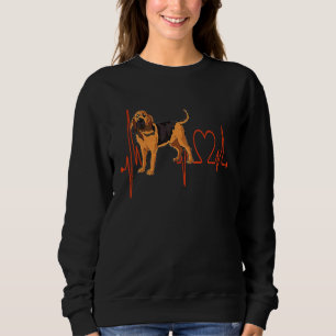 Bloodhound Dog Heartbeat EKG Pulse My Dogs Are My Sweatshirt