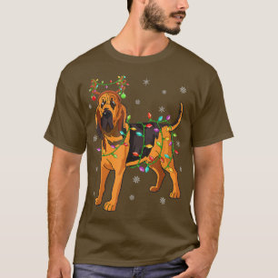 Bloodhound Dog Lighting Reindeer Hat Bloodhound Ch T-Shirt