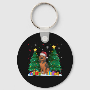 Bloodhound Dog Lovers Santa Hat Ugly Christmas Swe Keychain