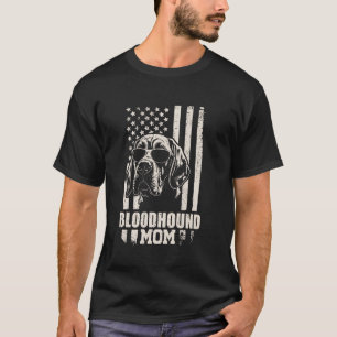 Bloodhound Dog Mom American Flag Gifts for Women M T-Shirt