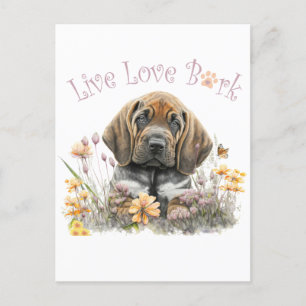 Bloodhound Dog Mom Floral Postcard