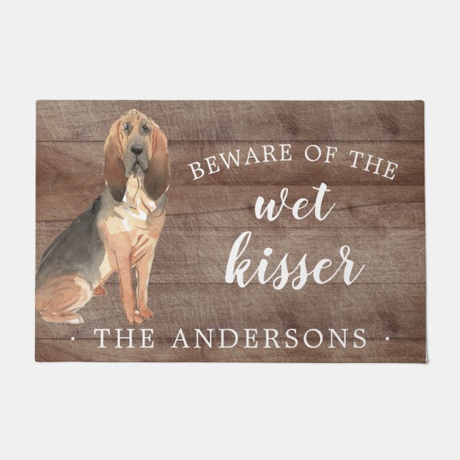 BloodHound Dog Personalized Door Mat (Front)