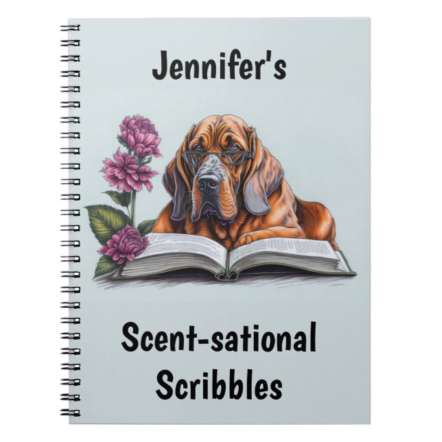 Bloodhound Dog Personalized Notebook (Front)