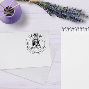 Bloodhound Dog Return Address Rubber Stamp