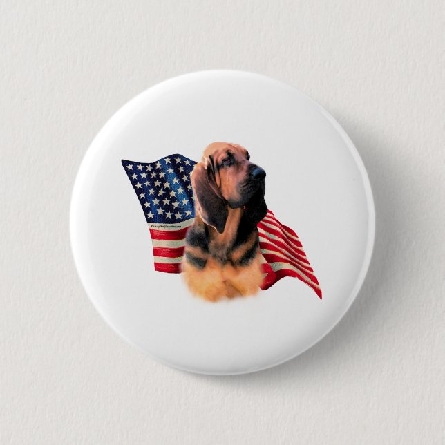 Bloodhound Flag 2 Inch Round Button (Front)
