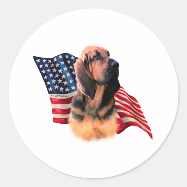 Bloodhound Flag Classic Round Sticker (Front)