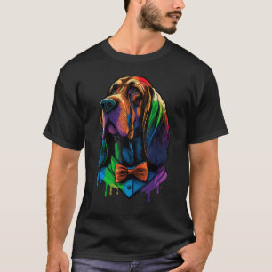 Bloodhound Gay Pride Dog LGBT Rainbow Flag Bloodho T-Shirt