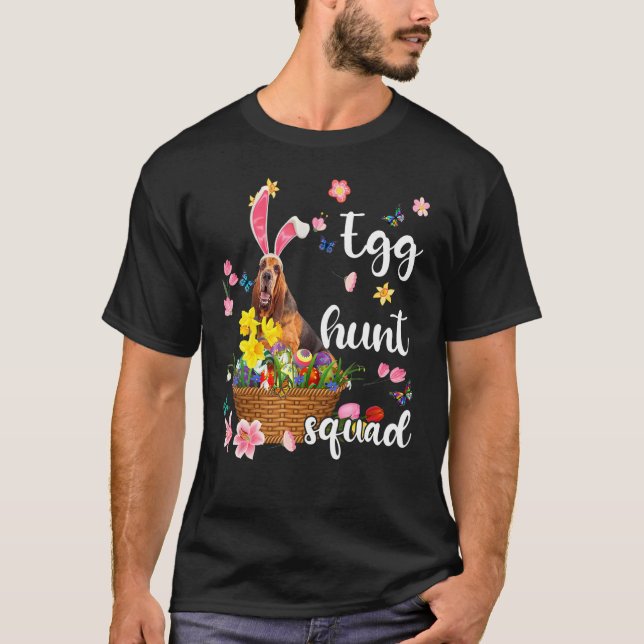 Bloodhound Happy Easter Day Easter Colourful Egg H T-Shirt (Front)