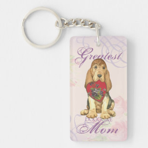 Bloodhound Heart Mom Keychain