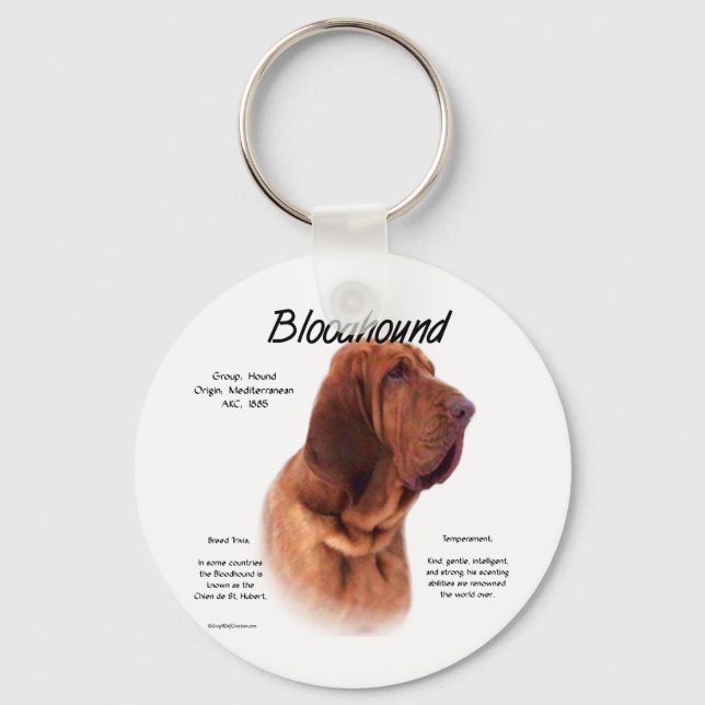Bloodhound History Design Keychain (Front)