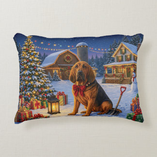 Bloodhound Holiday  Accent Pillow
