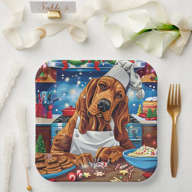 Bloodhound Holiday Baking: Festive Christmas Paper Plate (Wedding)