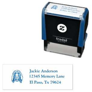 Bloodhound Image Name and Return Address Self-inking Stamp