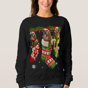 Bloodhound In Sock Christmas Santa Hat Xmas Dog Lo Sweatshirt