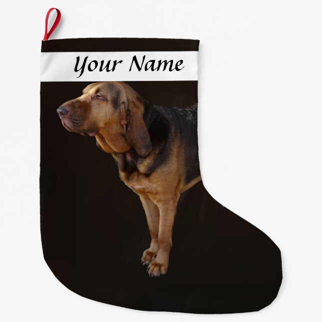 Bloodhound Large Christmas Stocking (Front)