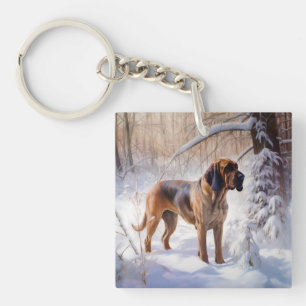 Bloodhound Let It Snow Christmas Keychain
