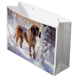 Bloodhound Let It Snow Christmas Large Gift Bag