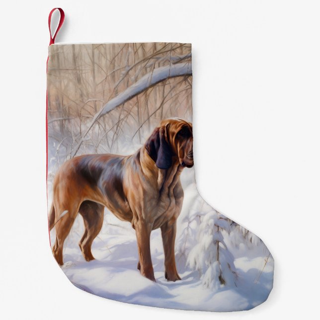 Bloodhound Let It Snow Christmas Small Christmas Stocking (Front)