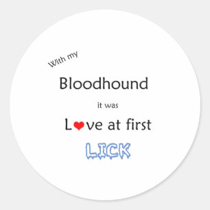 Bloodhound Lick Design Classic Round Sticker