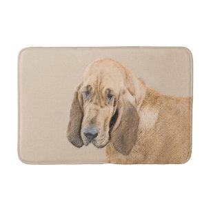 Bloodhound Painting - Cute Original Dog Art Bath Mat