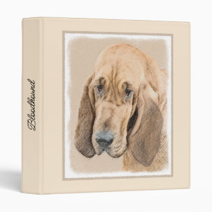 Bloodhound Painting - Cute Original Dog Art Binder
