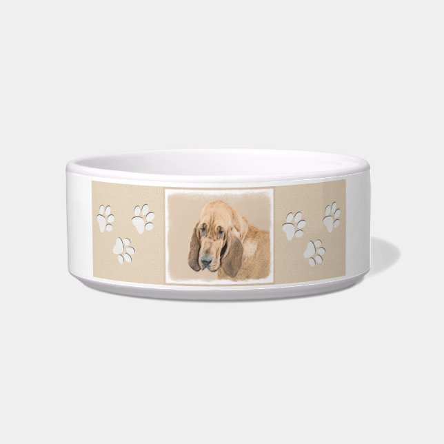Bloodhound Painting - Cute Original Dog Art Bowl (Right)
