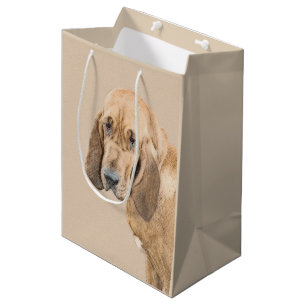 Bloodhound Painting - Cute Original Dog Art Medium Gift Bag
