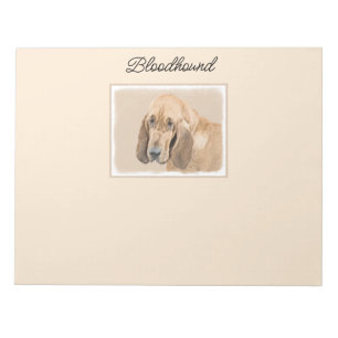 Bloodhound Painting - Cute Original Dog Art Notepad