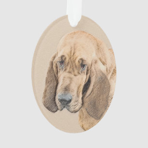 Bloodhound Painting - Cute Original Dog Art Ornament