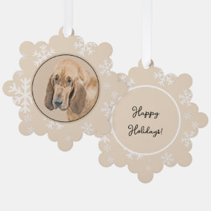 Bloodhound Painting - Cute Original Dog Art Ornament Card