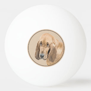 Bloodhound Painting - Cute Original Dog Art Ping Pong Ball