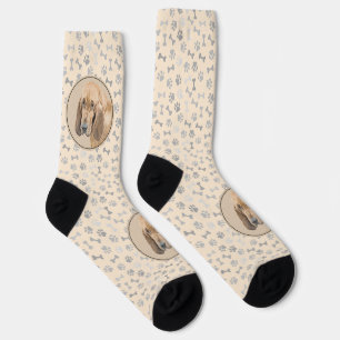 Bloodhound Painting - Cute Original Dog Art Socks