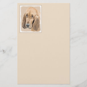 Bloodhound Painting - Cute Original Dog Art Stationery