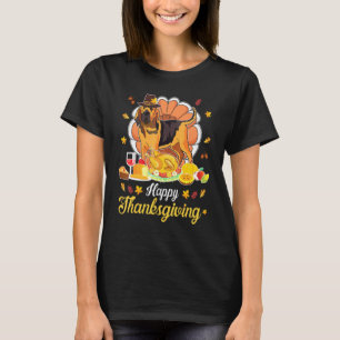 Bloodhound Pilgrim Turkey Dish Wine Happy Thanksgi T-Shirt