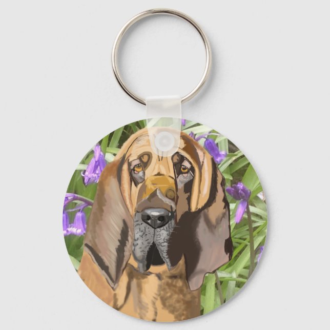 Bloodhound Portrait Keychain (Front)