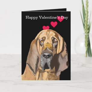 Bloodhound Portrait Love Valentine’s Holiday Card