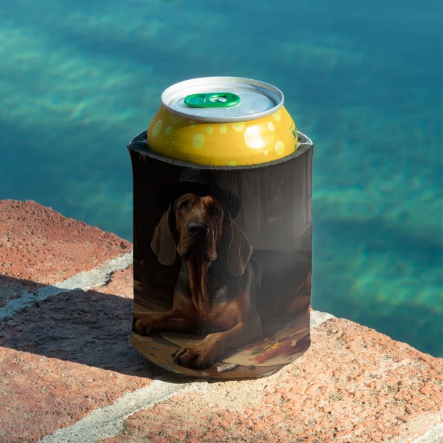 Bloodhound Pumpkins Halloween Scary  Can Cooler (In Situ Pool)