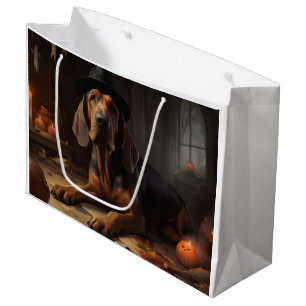 Bloodhound Pumpkins Halloween Scary  Large Gift Bag