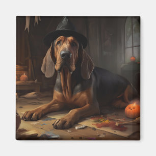 Bloodhound Pumpkins Halloween Scary Magnet